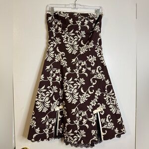 Vintage Y2k A.Byer Brown and Cream Dress Size 9